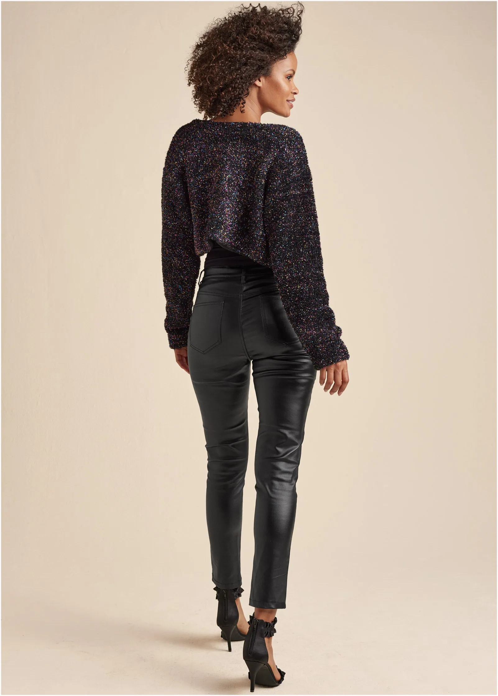 Lurex Cropped Cardigan - Black Multi sold by VENUS product image thumbnail 2