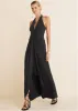 Plunging Knot Maxi Dress - Black sold by VENUS