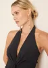 Plunging Knot Maxi Dress - Black sold by VENUS