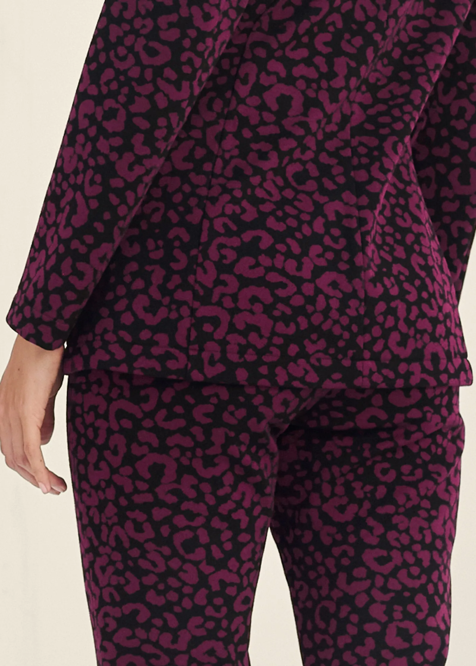 Leopard Kick Flare Suit Set - Wine sold by VENUS product image thumbnail 4