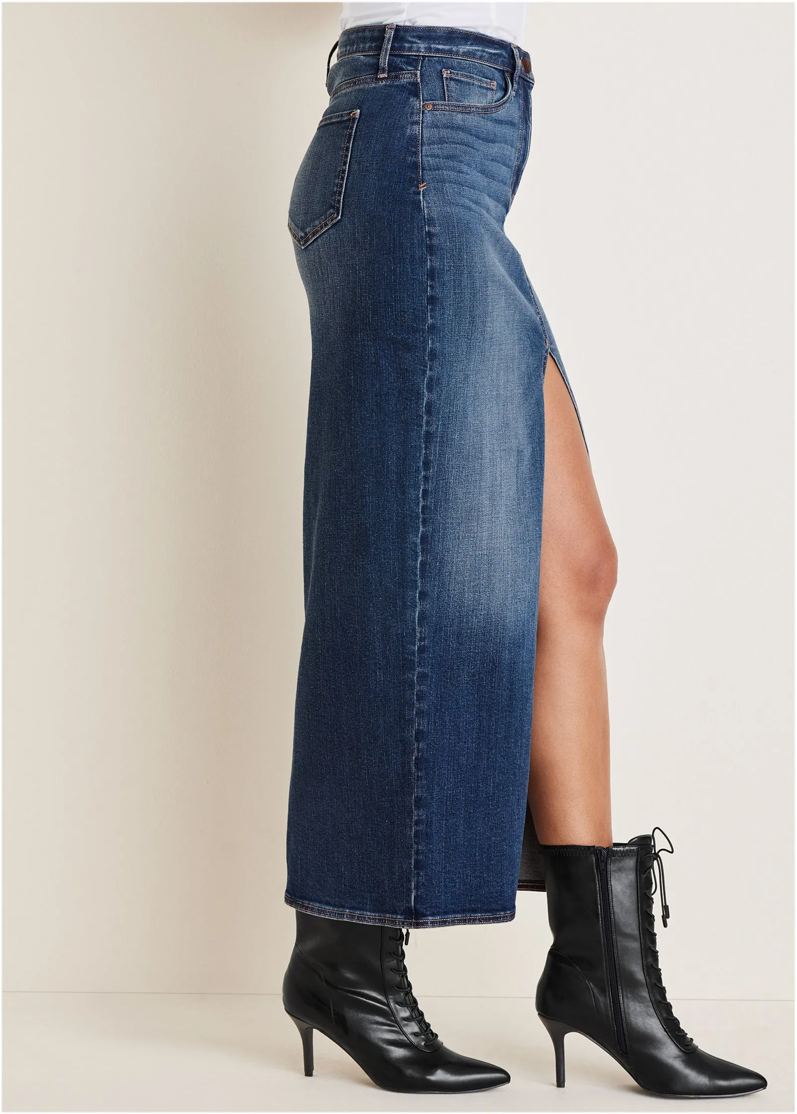 Denim Maxi Skirt - Medium Wash sold by VENUS product image thumbnail 3