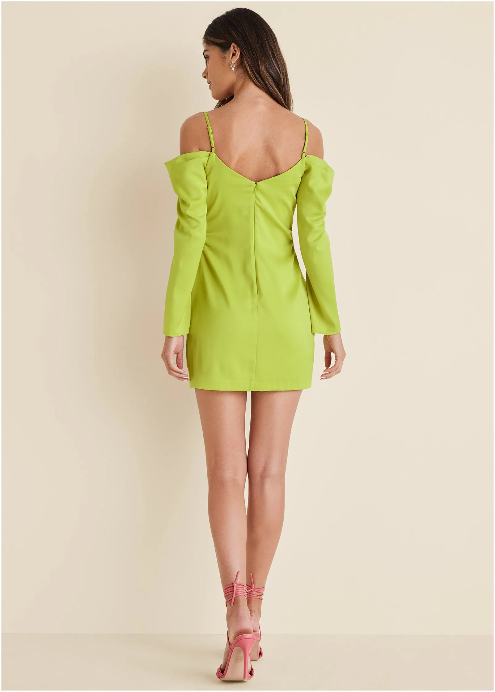 Cowl Neck Mini Dress - Lime sold by VENUS product image thumbnail 2