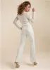 Lace V-Neck Belted Jumpsuit - White sold by VENUS