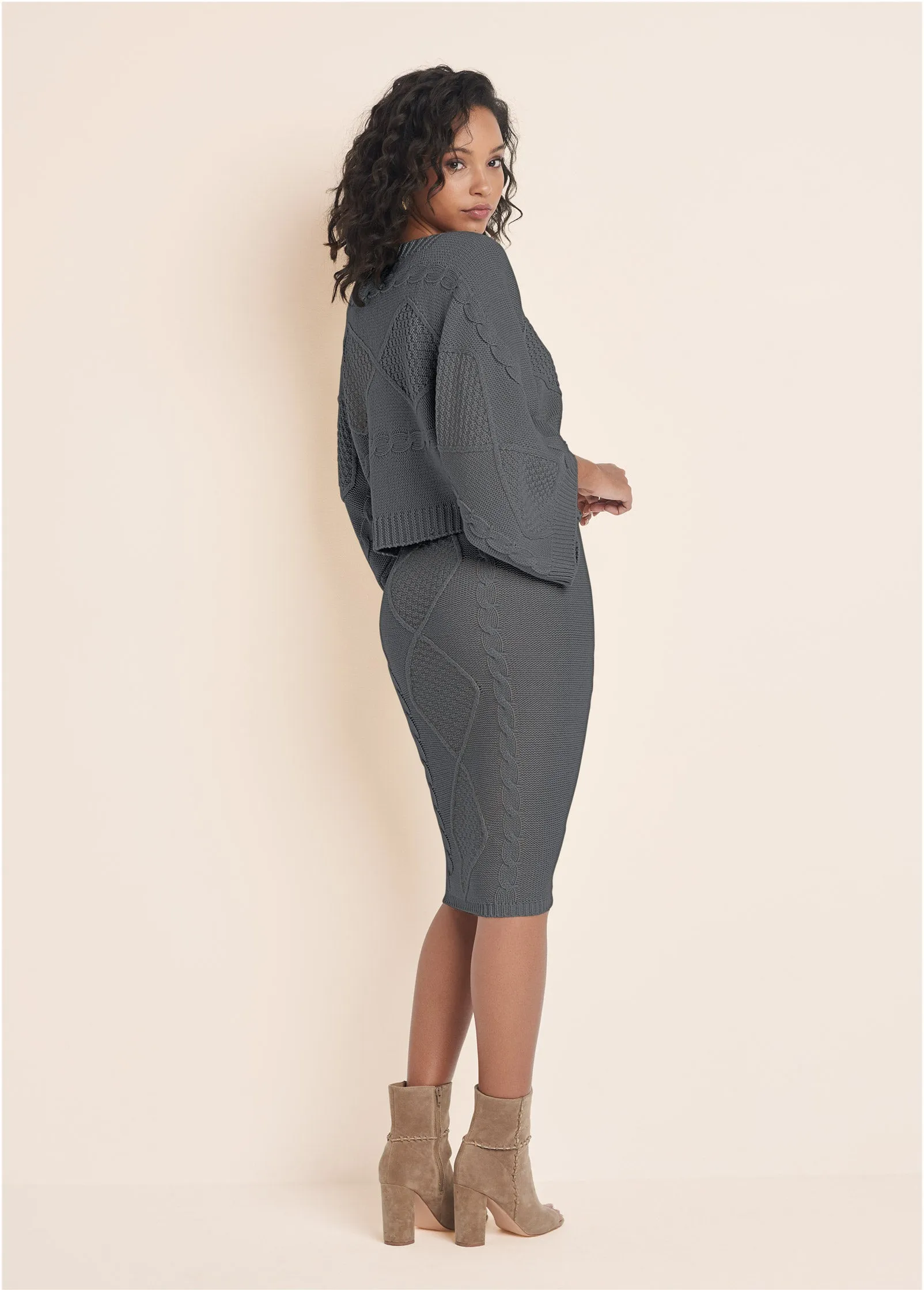 Two-Piece Sweater Dress - Dark Grey sold by VENUS product image thumbnail 2