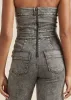Wide Leg Denim Jumpsuit - Grey Washed Denim sold by VENUS