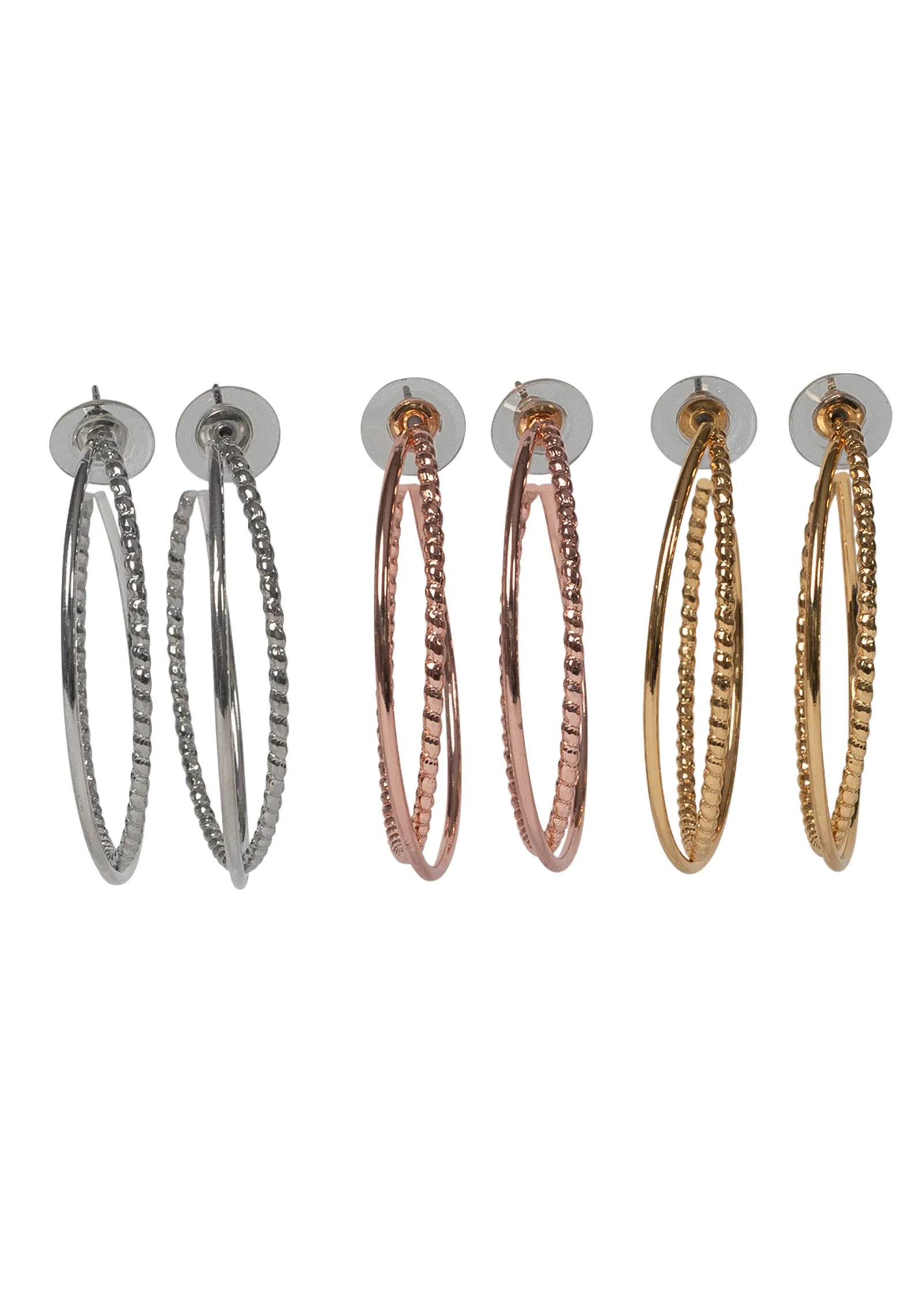 Textured Hoops - Gold Multi sold by VENUS