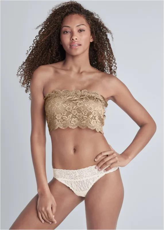 Pearl By VENUS® Allover Lace Thong 3 Pack - Cherished Classics sold by VENUS