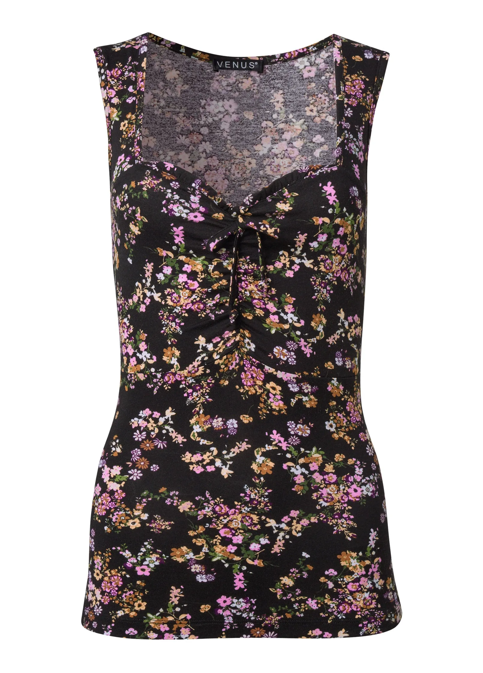 Tie-Front Floral Top - Black Multi sold by VENUS product image thumbnail 5