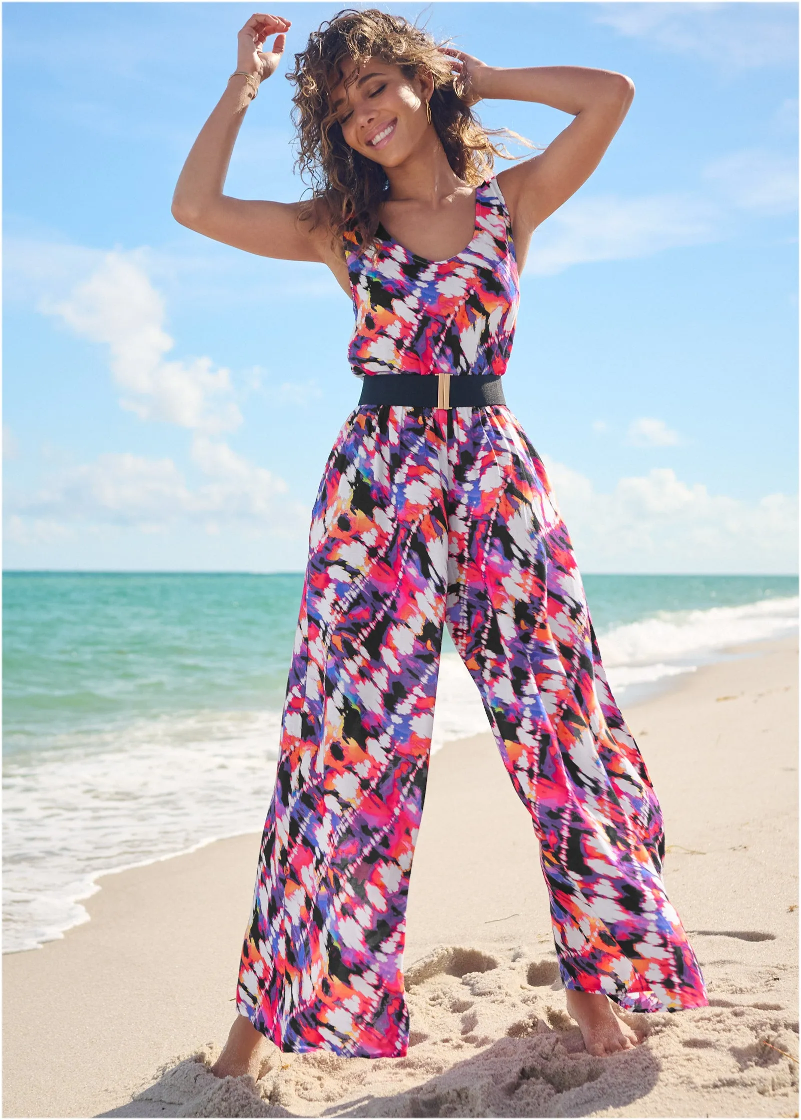 Easy Blouson Jumpsuit - Island Escape sold by VENUS