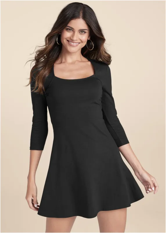 Fit And Flare Dress - Black sold by VENUS
