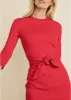 Ponte Tie Waist Dress - Red sold by VENUS