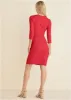 Ponte Tie Waist Dress - Red sold by VENUS