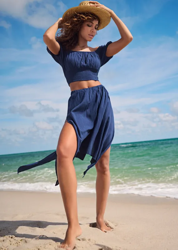 Sharkbite Cover-Up Skirt - Ultramarine Blue sold by VENUS