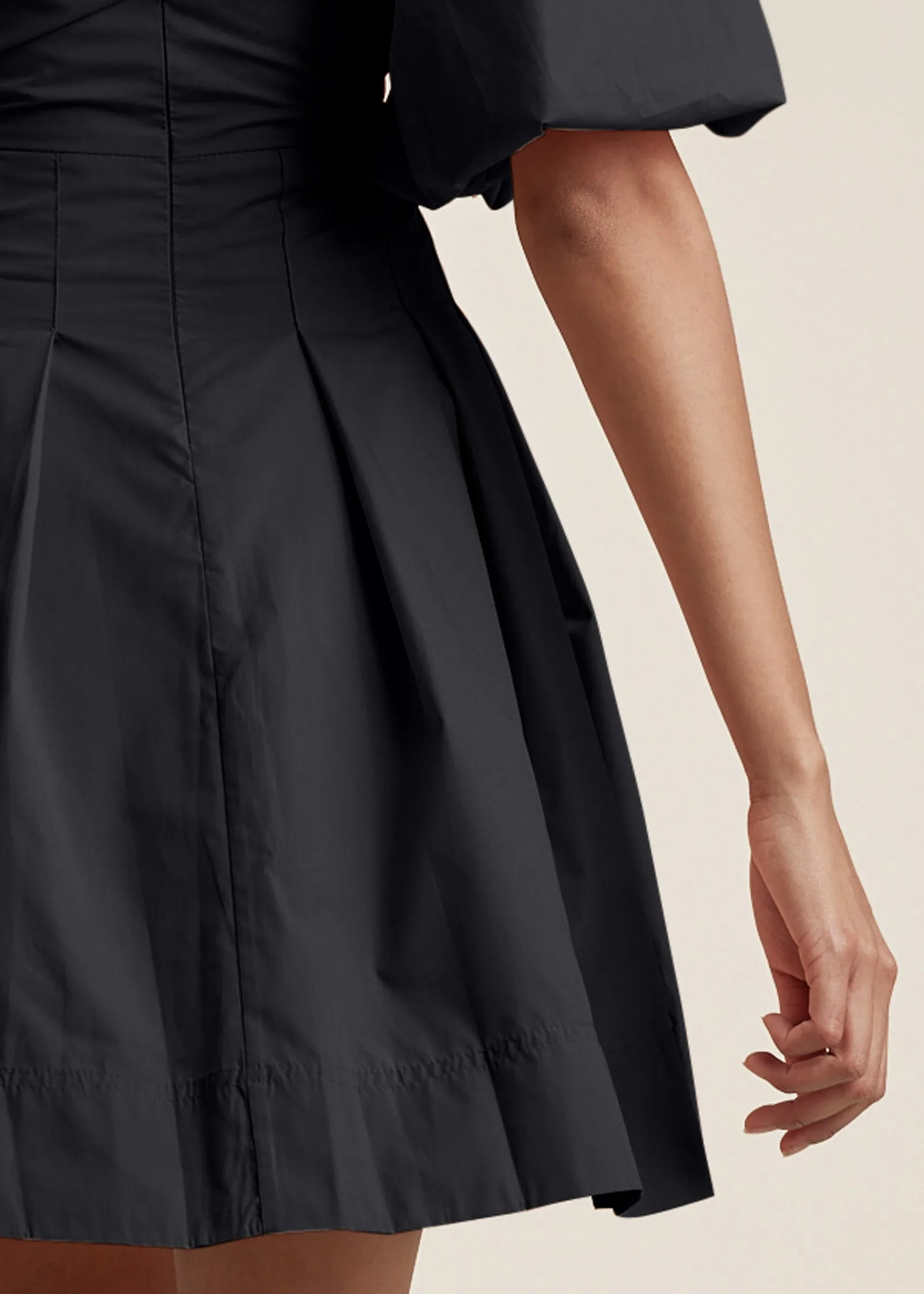 Puff Sleeve Taffeta Dress - Black sold by VENUS product image thumbnail 4
