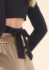 Cropped Wrap Ponte Blazer - Black sold by VENUS