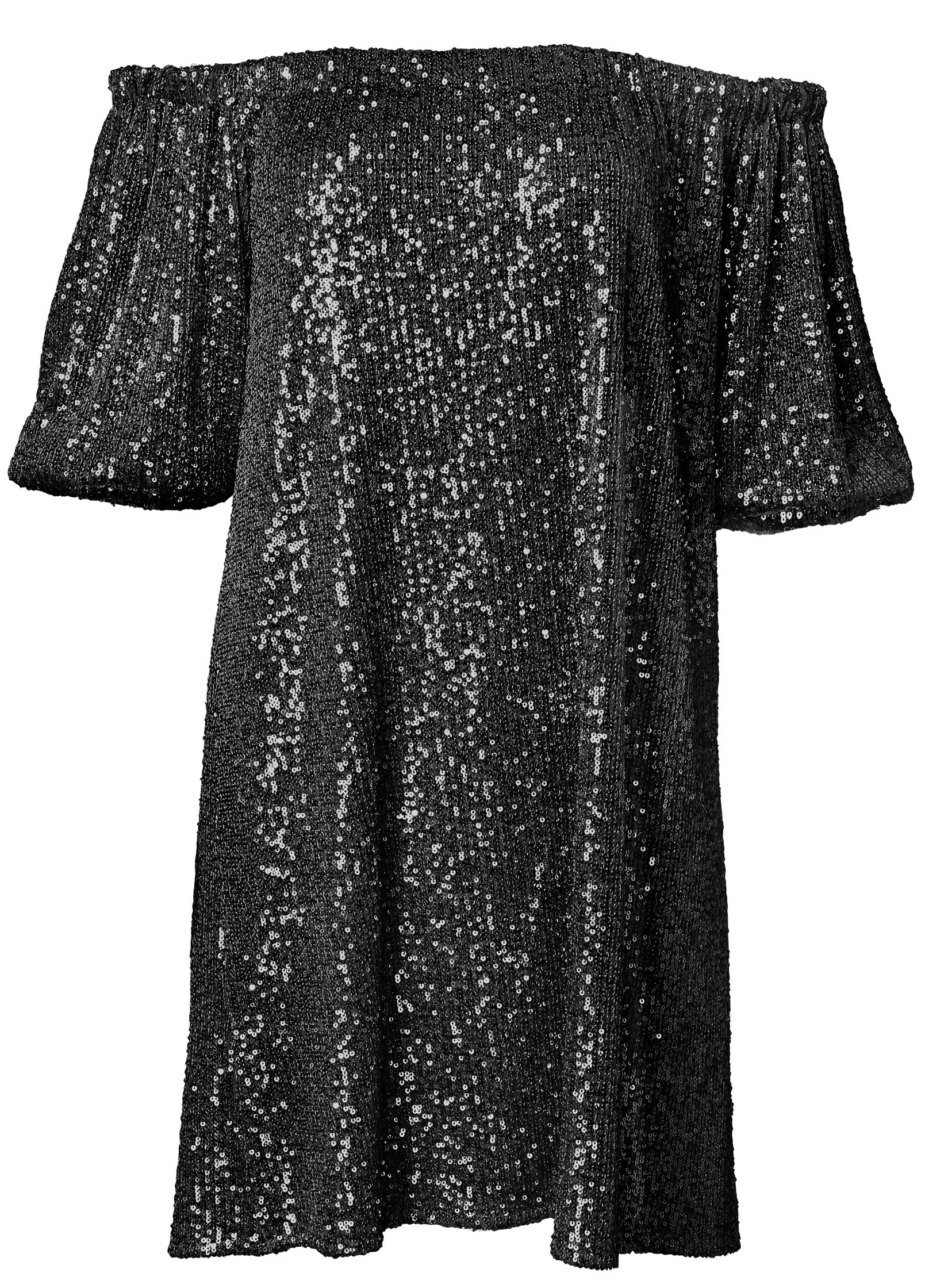 Sequin Off-The-Shoulder Dress - Black sold by VENUS product image thumbnail 2