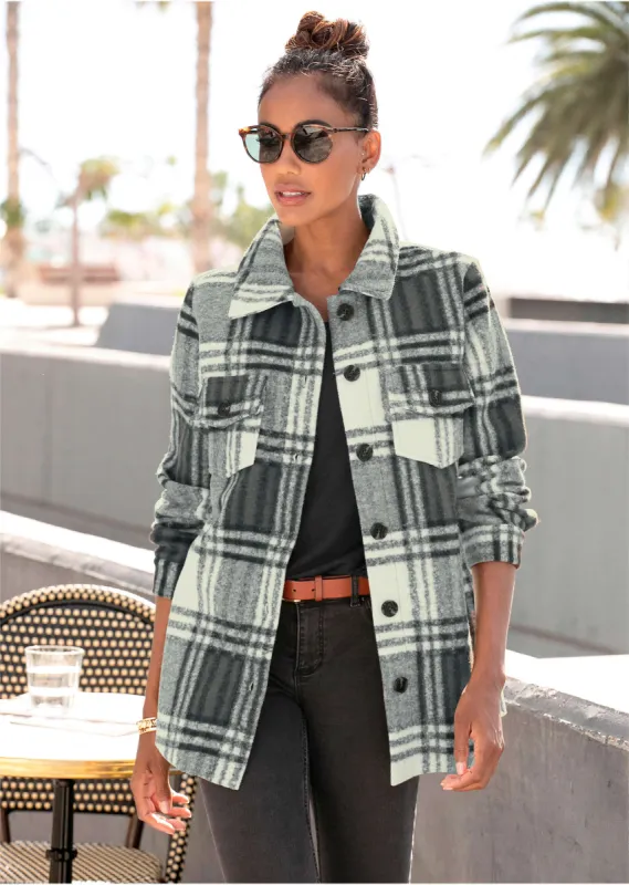 Plaid Jacket - Black & White sold by VENUS