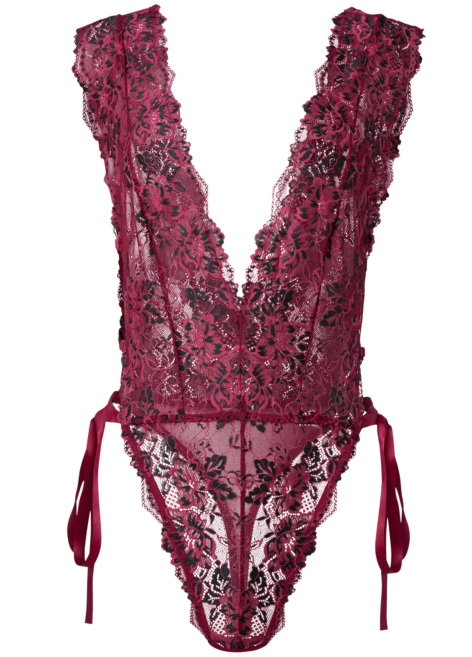 Plunge Lace Teddy - Burgundy sold by VENUS product image thumbnail 5