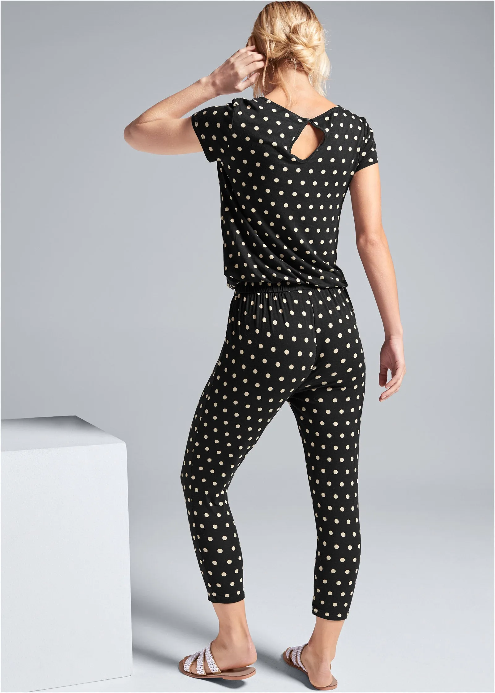 Polka Dot Jumpsuit - Black & White sold by VENUS product image thumbnail 2