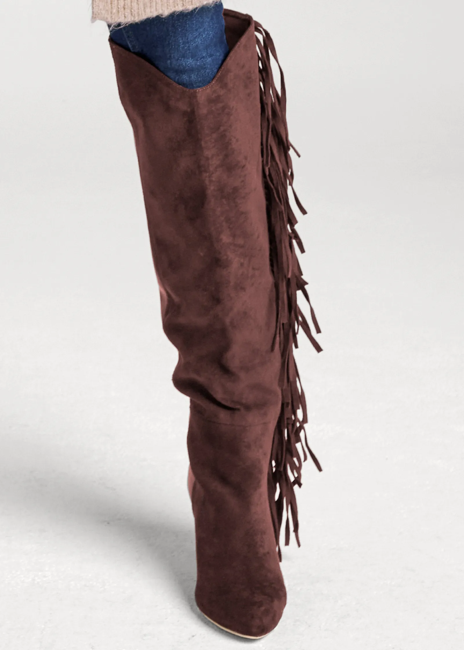 Faux-Suede Fringe Boots - Brown sold by VENUS product image thumbnail 5