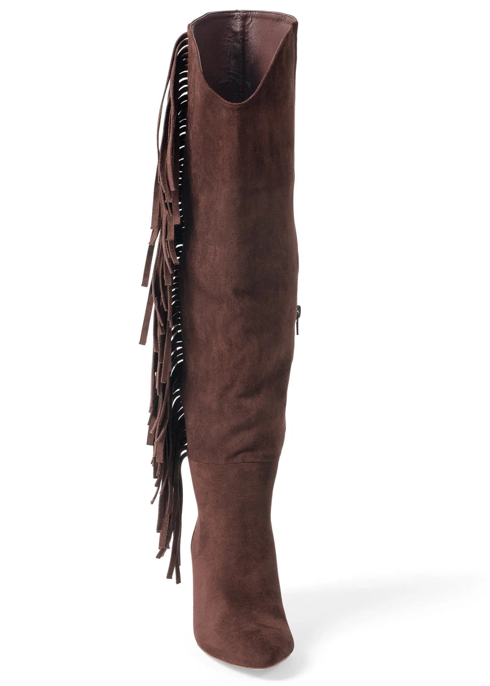 Faux-Suede Fringe Boots - Brown sold by VENUS product image thumbnail 3