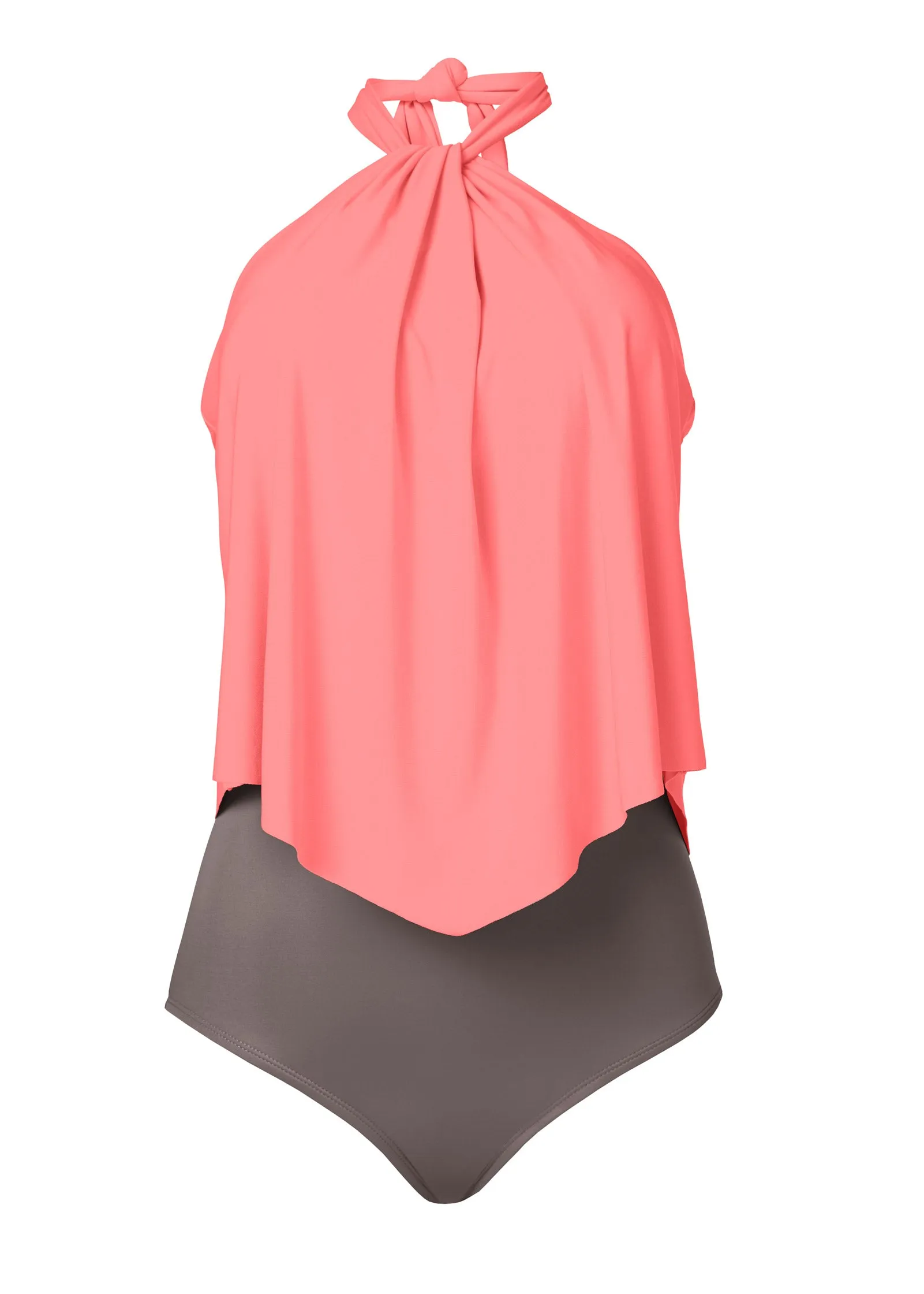 High Neck Flounce One-Piece - Stone & Coral sold by VENUS product image thumbnail 5