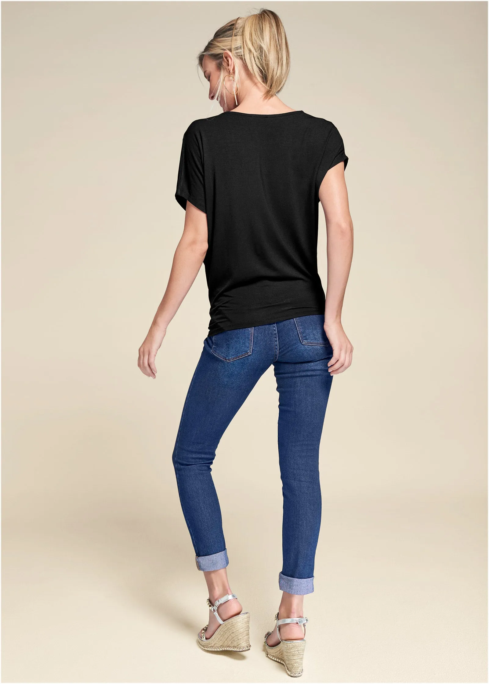 Basic Flounce Top - Black sold by VENUS product image thumbnail 3