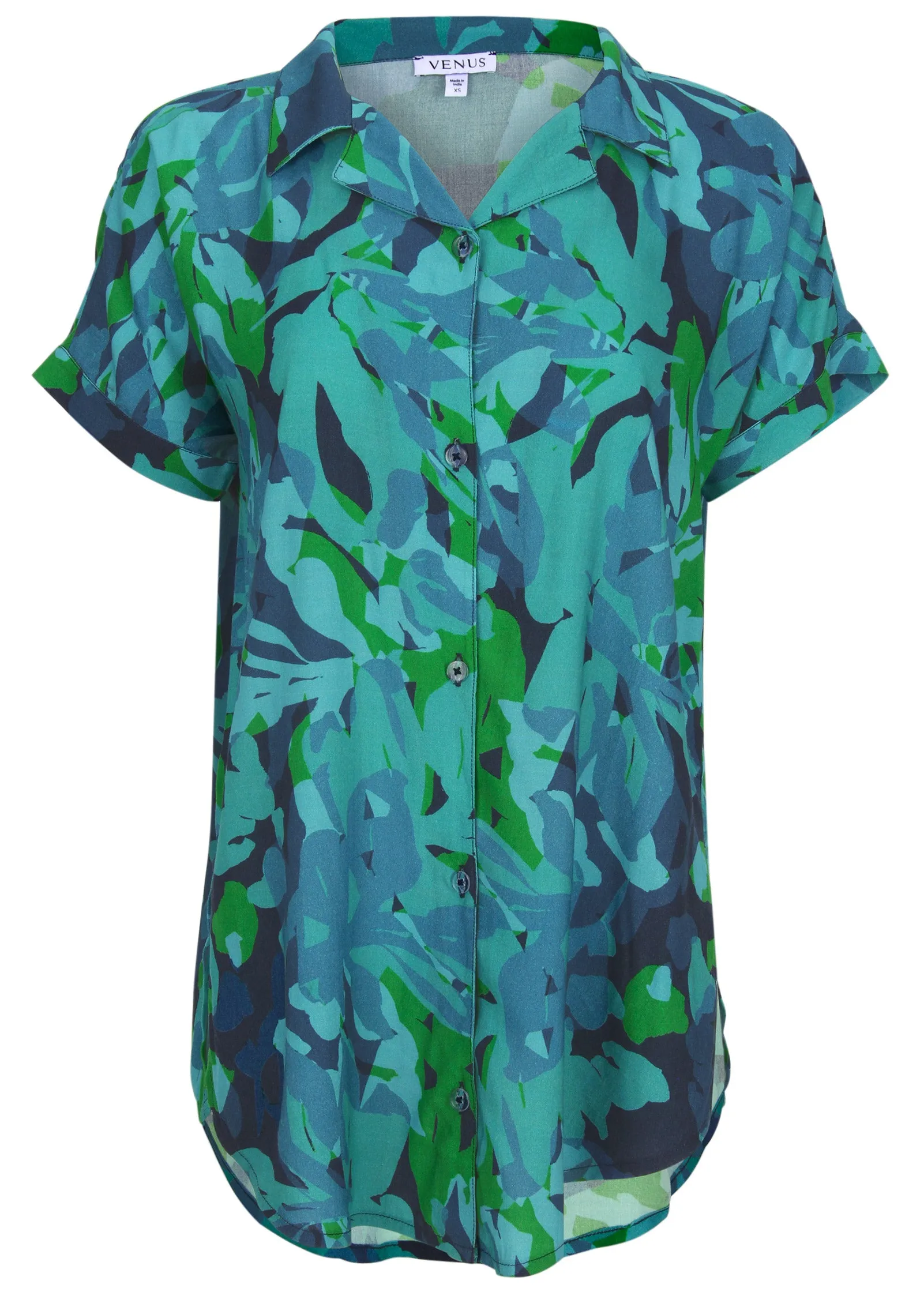Beach Button Down Shirt - Desert Floral Blue sold by VENUS product image thumbnail 3