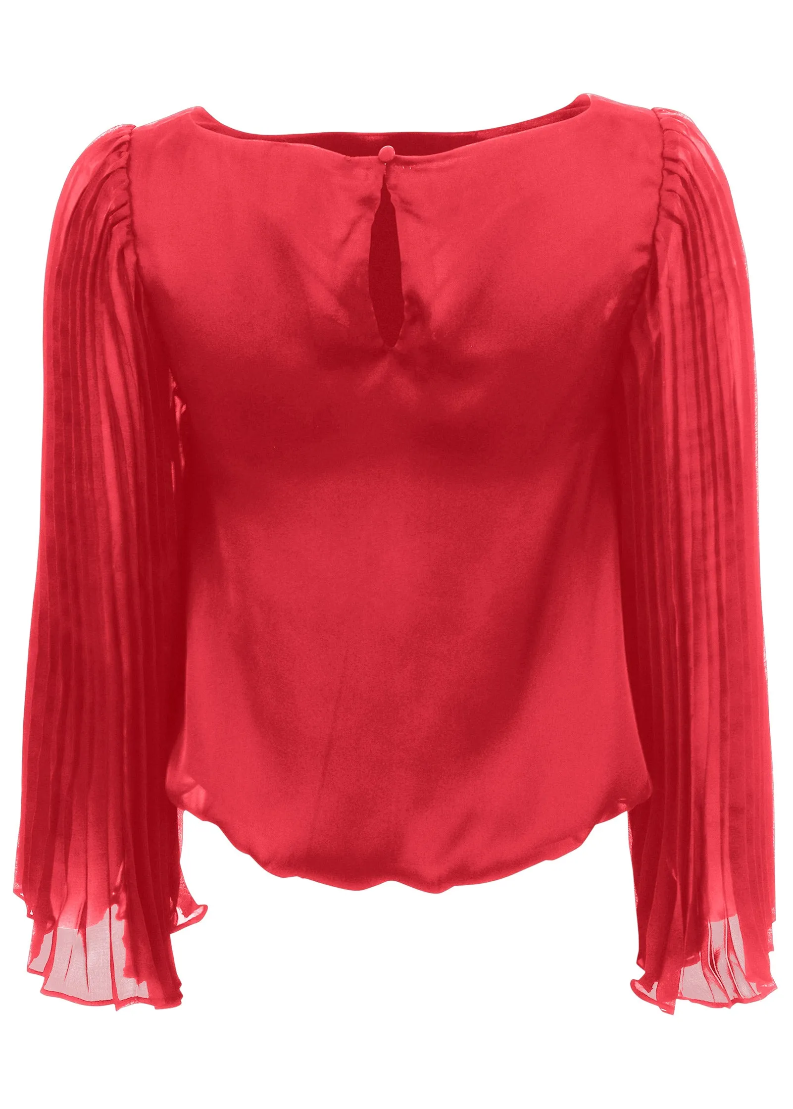 Pleated Sleeve Top - Red sold by VENUS product image thumbnail 4