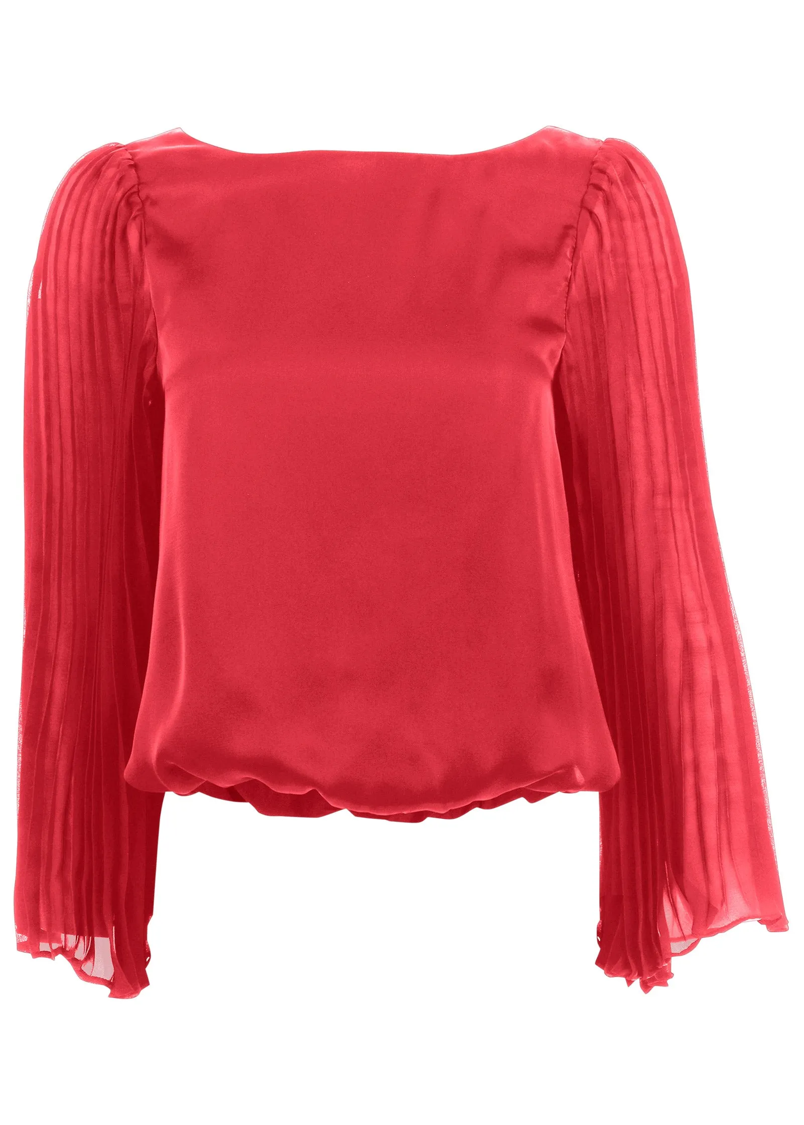 Pleated Sleeve Top - Red sold by VENUS product image thumbnail 3