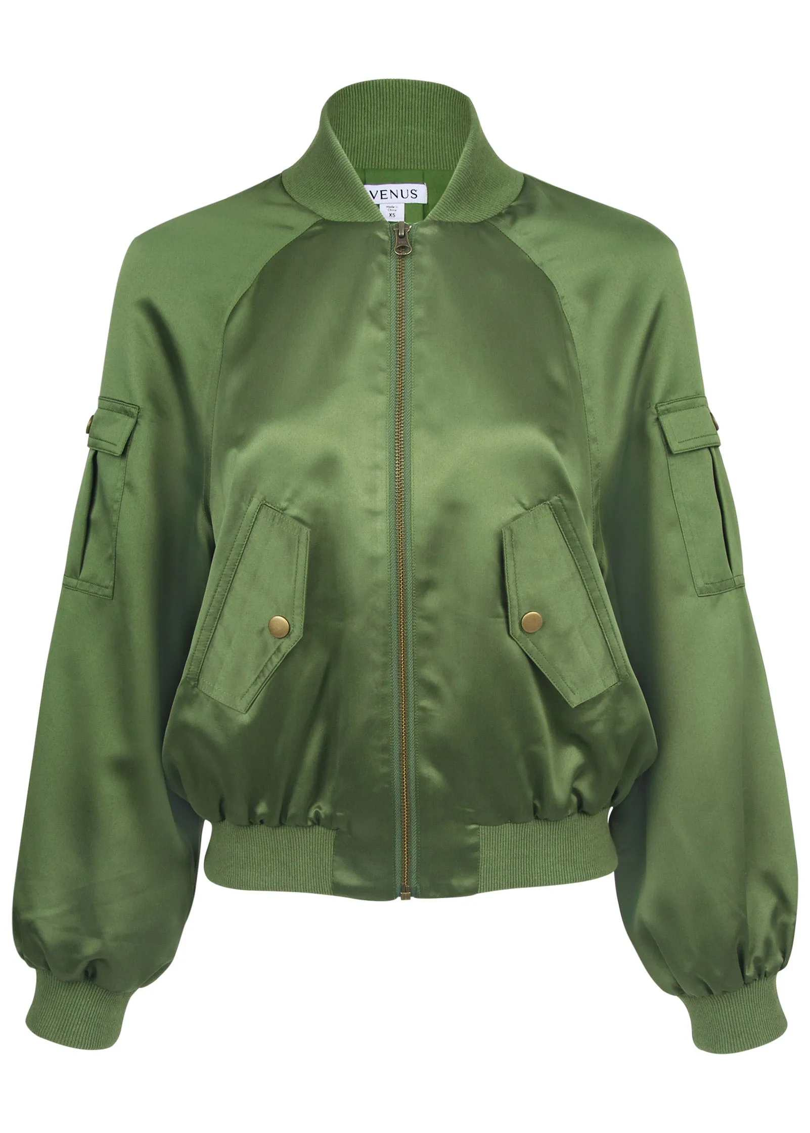 Matte Satin Bomber - Bronze Green sold by VENUS product image thumbnail 3
