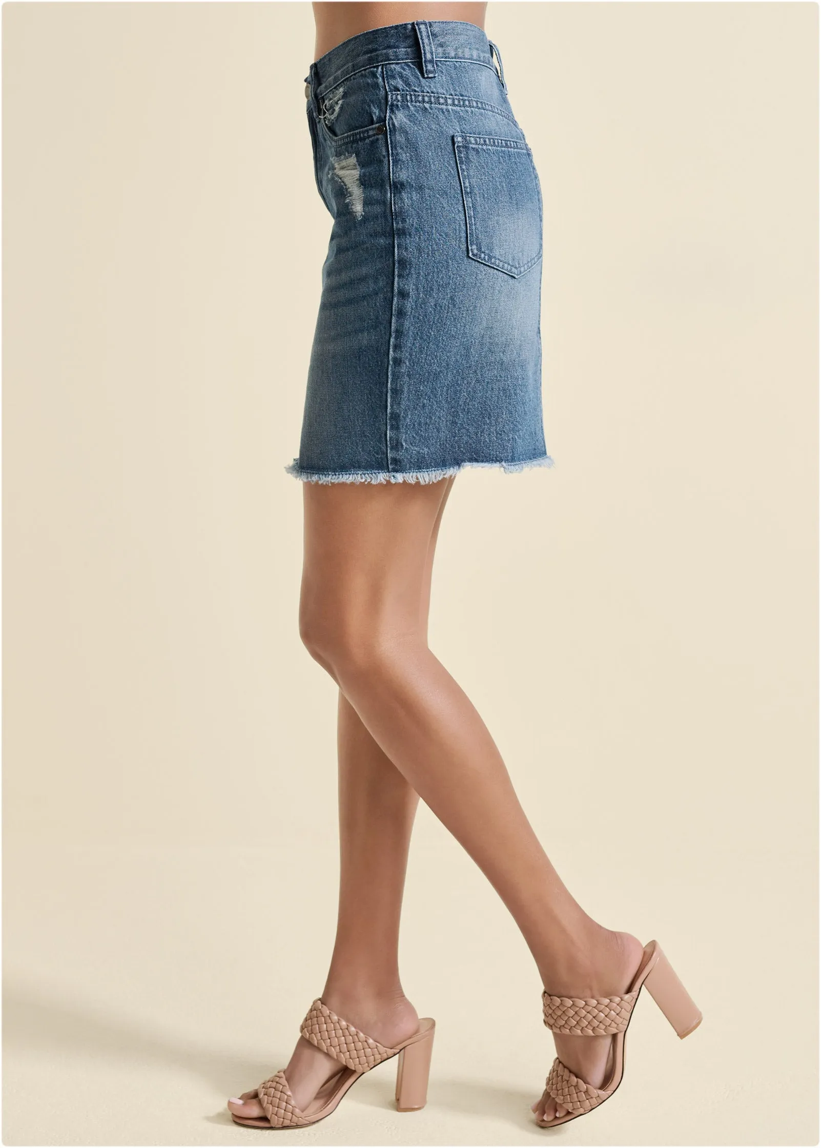 Denim Mini Skirt - Medium Wash sold by VENUS product image thumbnail 3