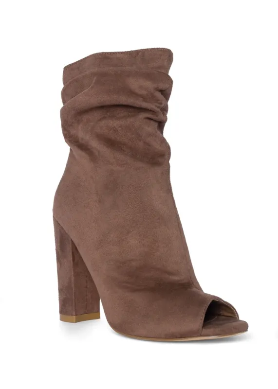 Peep Toe Booties - Taupe made by VENUS