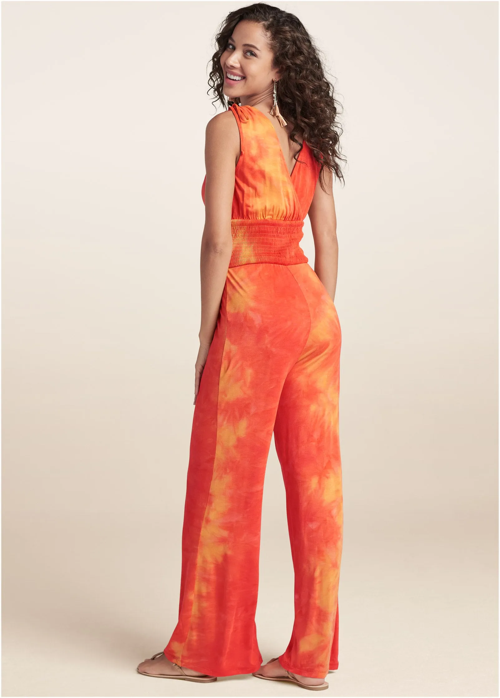 Desert Sunset Tie Dye Jumpsuit - Orange Multi sold by VENUS product image thumbnail 2