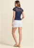 Lace Detail Tee - Navy sold by VENUS