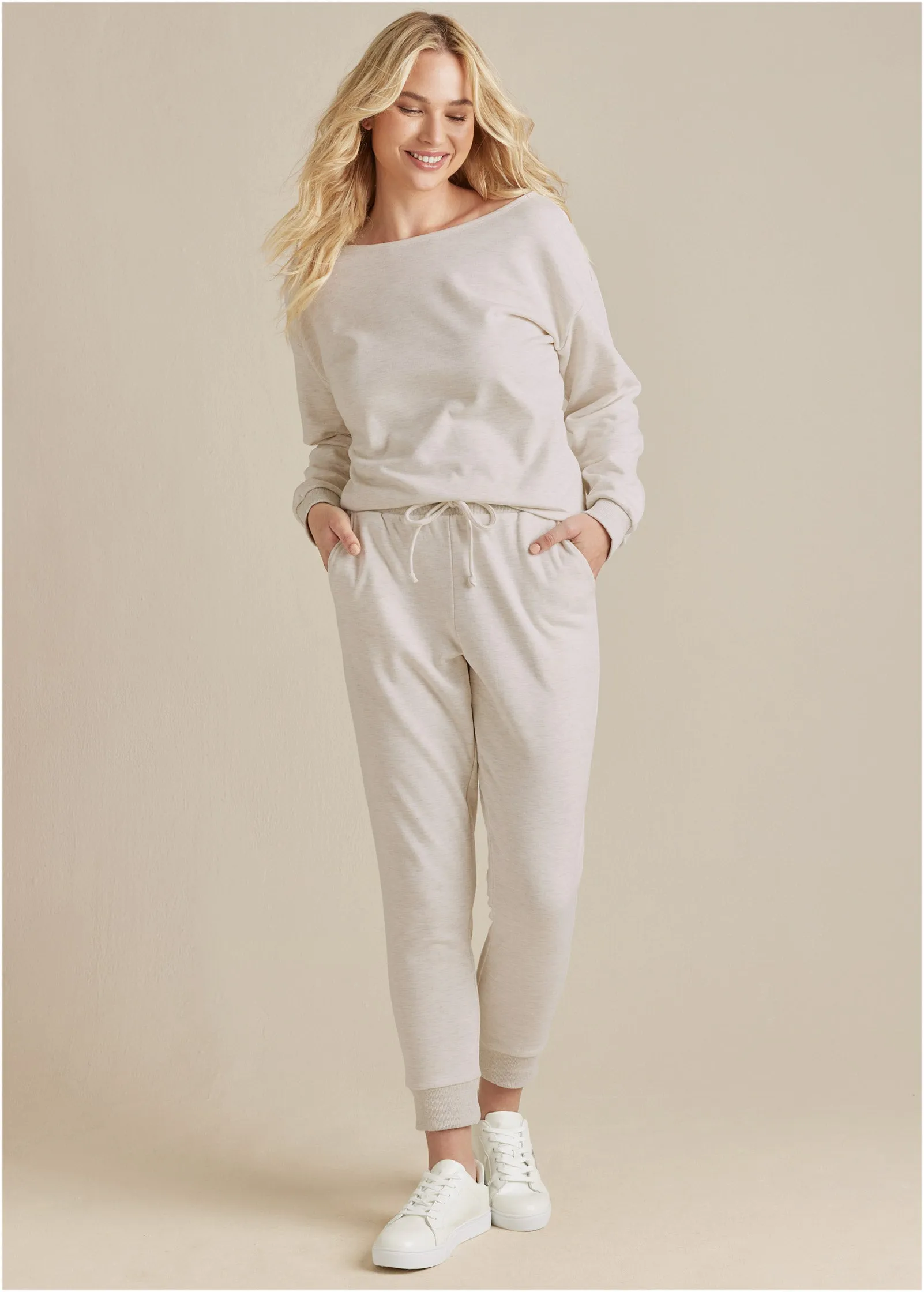 Knot-Back Top And Pants Set - Vanilla Heather sold by VENUS product image thumbnail 3