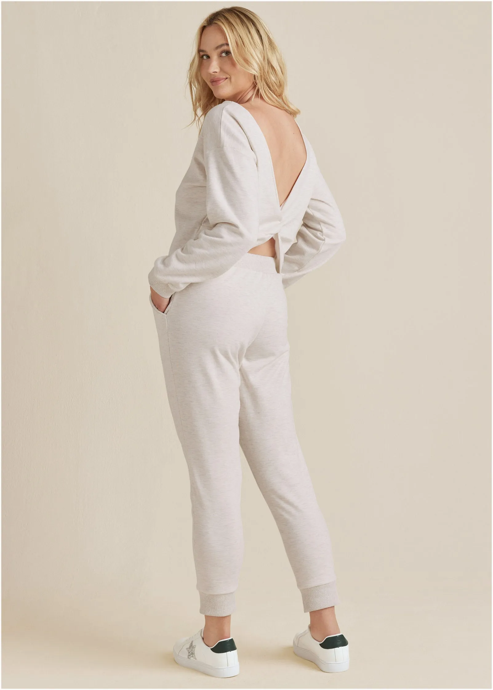 Knot-Back Top And Pants Set - Vanilla Heather sold by VENUS product image thumbnail 4