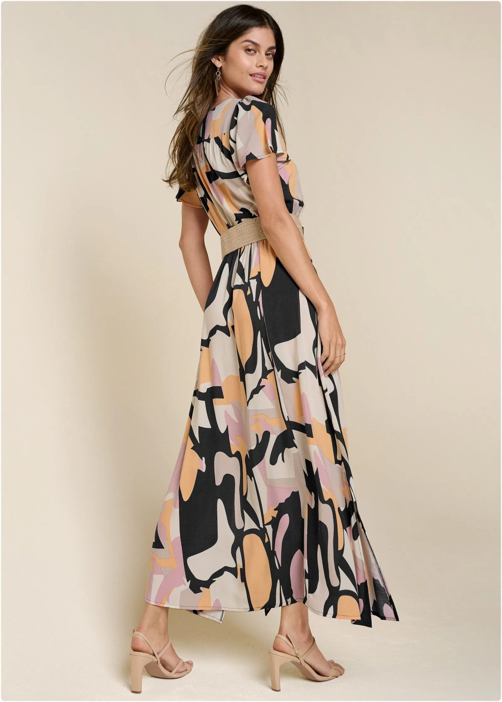 Abstract Print Maxi Dress - Navy Multi sold by VENUS product image thumbnail 2