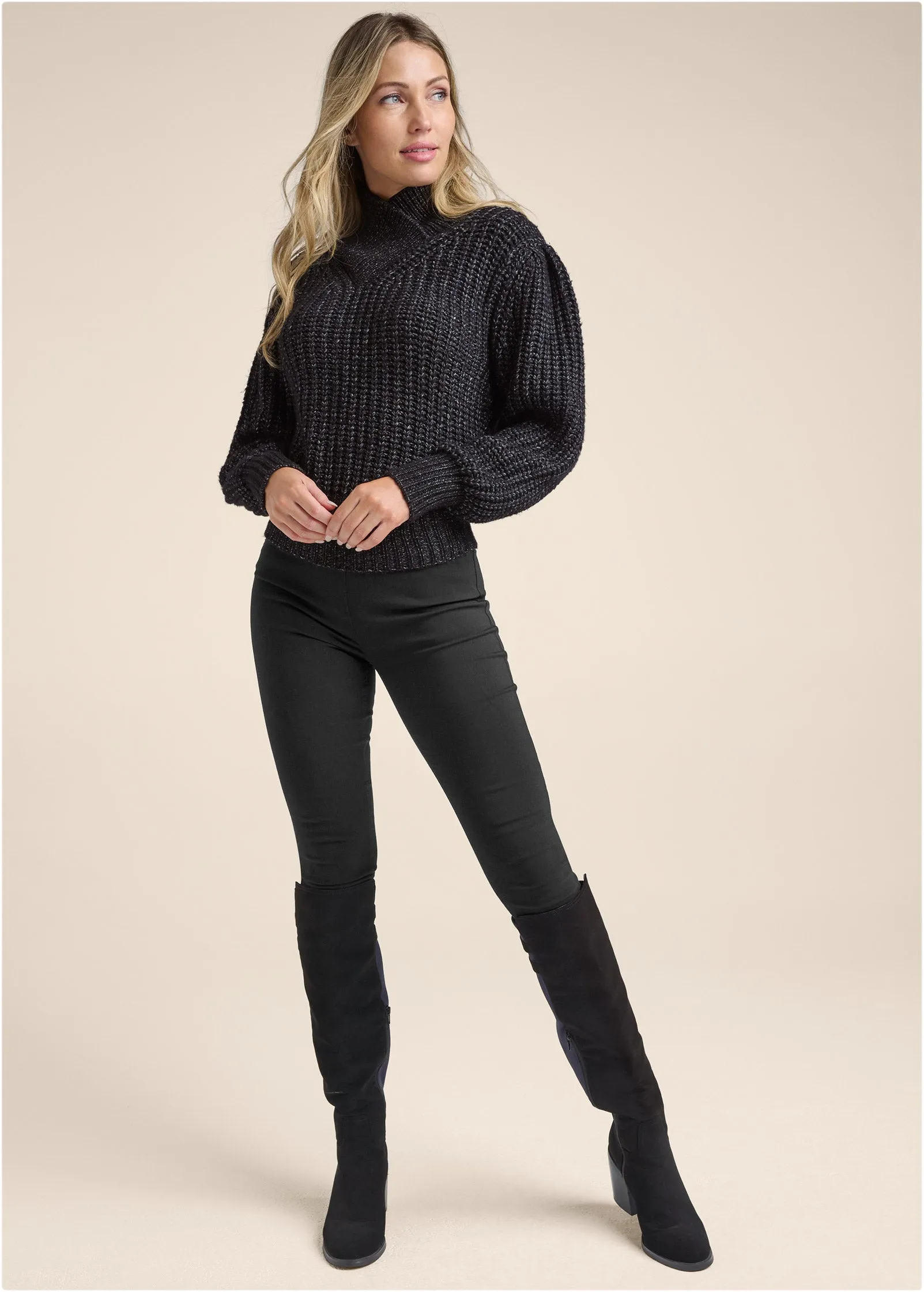 Wrapped Turtleneck Sweater - Black Multi sold by VENUS product image thumbnail 2