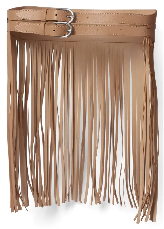 Fringe Detail Belt  - Tan sold by VENUS