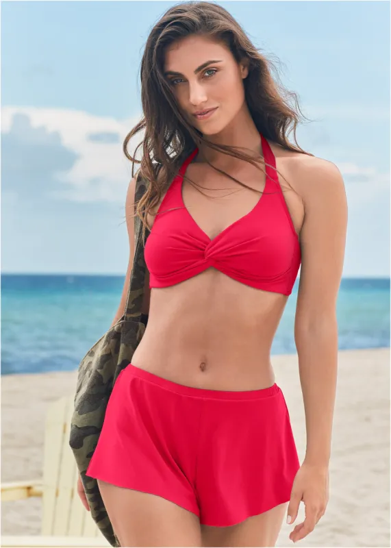 Twist Front Halter Top - Red Hot sold by VENUS