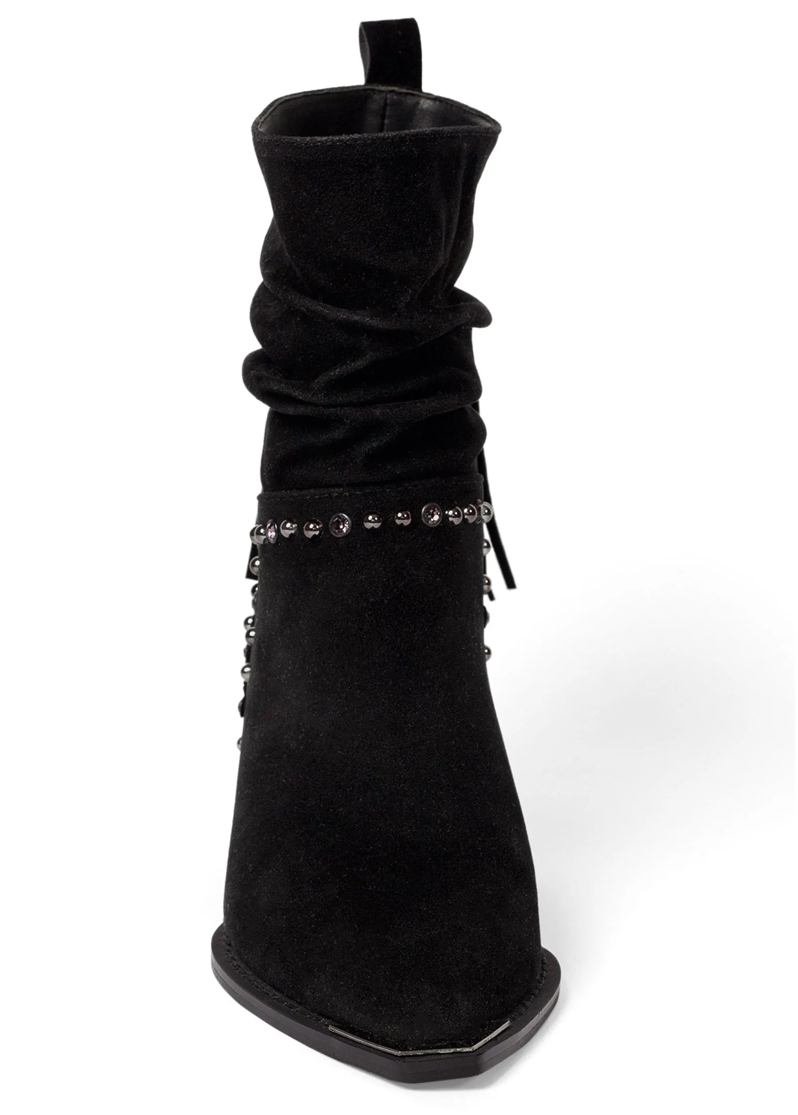 Faux-Suede Studded Booties - Black sold by VENUS product image thumbnail 3