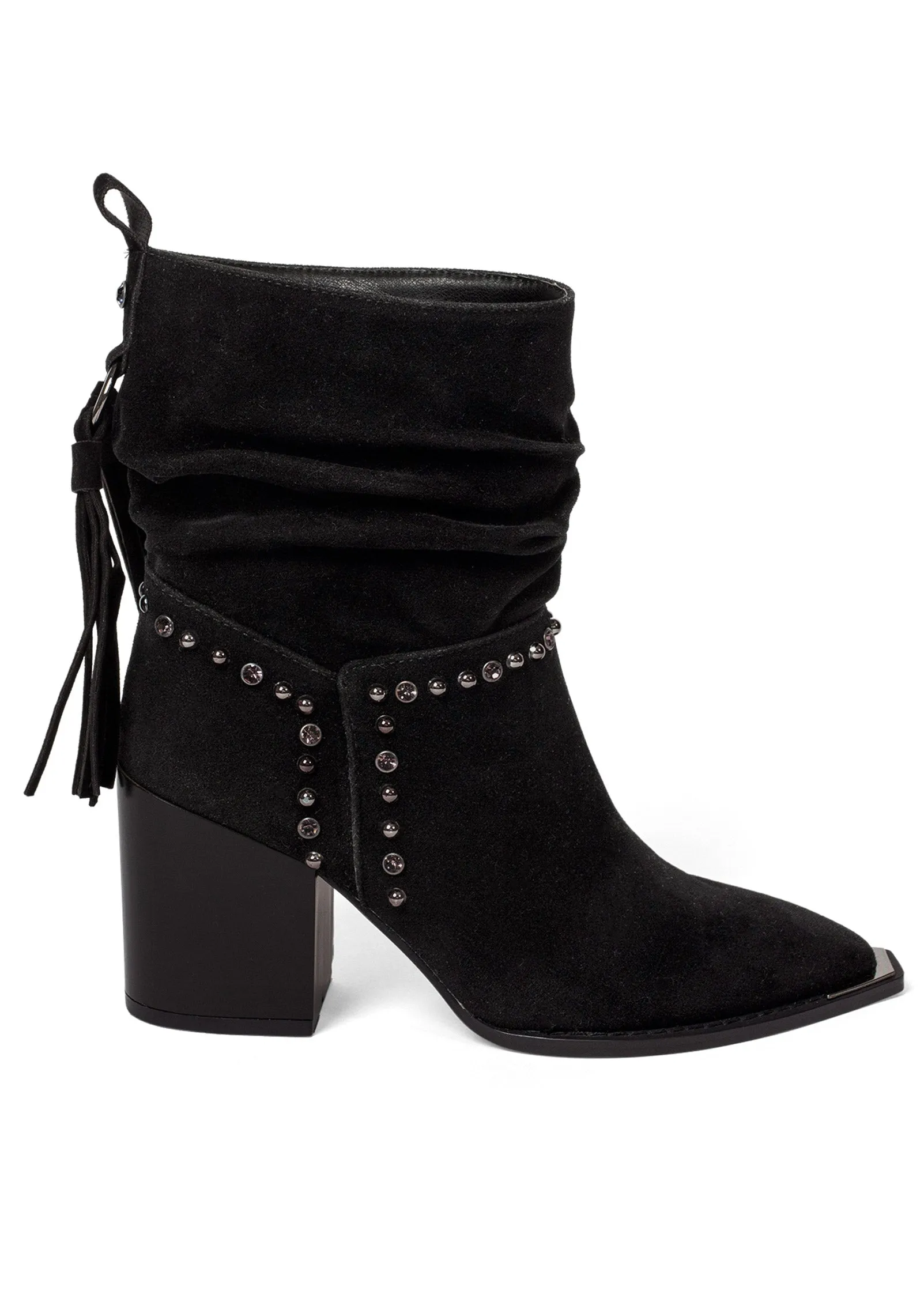 Faux-Suede Studded Booties - Black sold by VENUS product image thumbnail 2