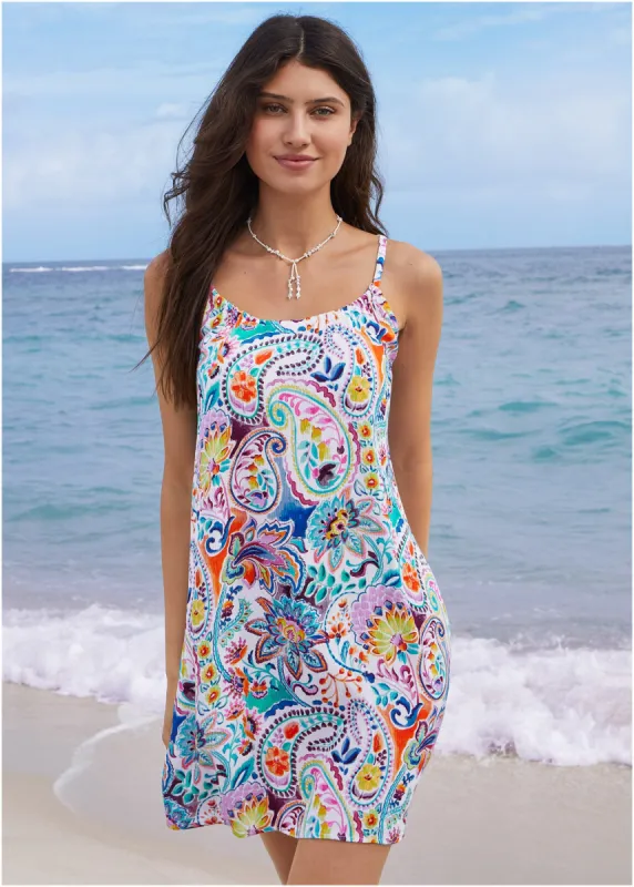 Crinkle Cover-Up Dress - Fiesta Floral sold by VENUS