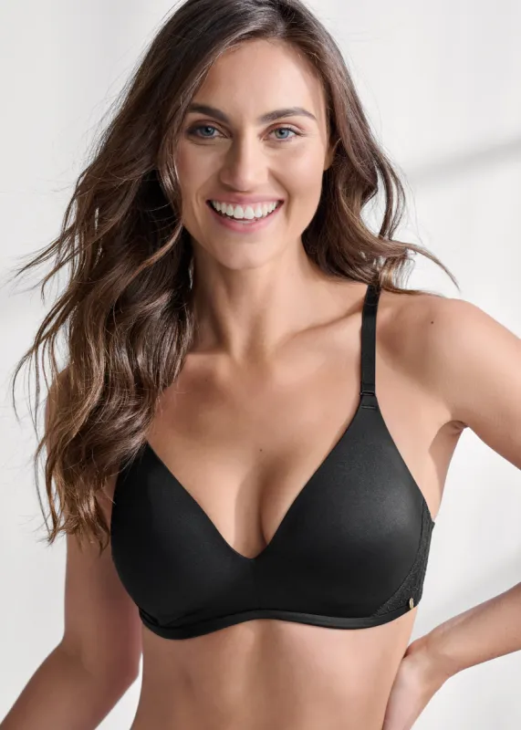 Pearl By Venus® Wireless Lace Trim Bra - After Dark sold by VENUS