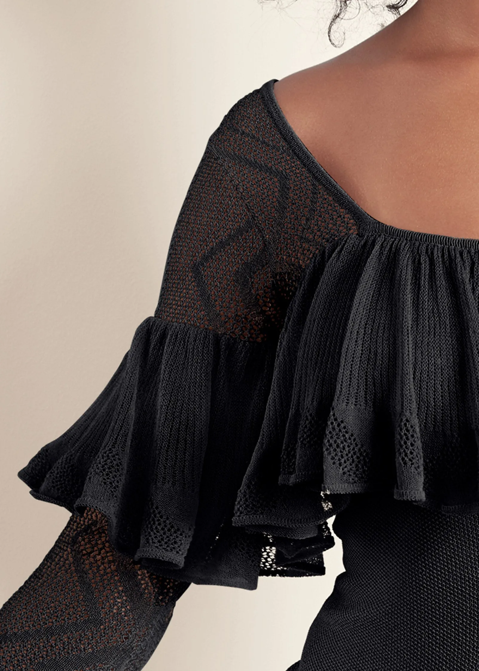Ruffle Sweater Dress - Black sold by VENUS product image thumbnail 4