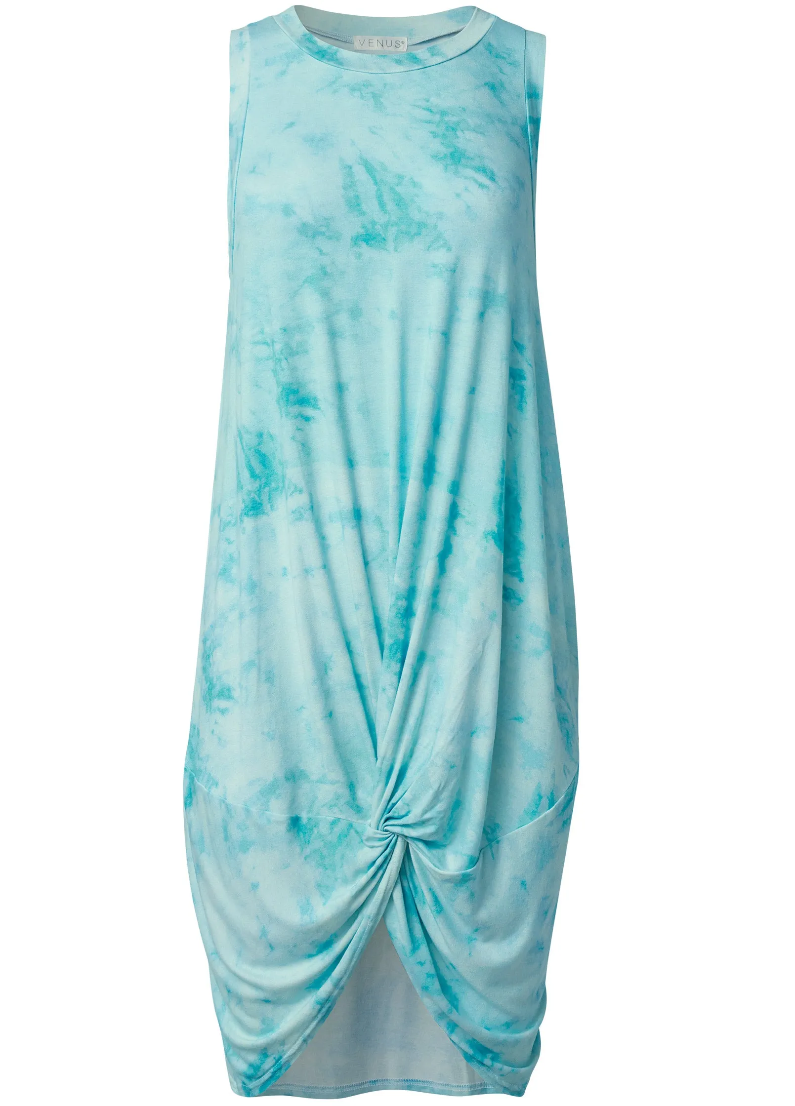 Twist Front Cover-Up Dress - Aqua Reef & Pearl White sold by VENUS product image thumbnail 5