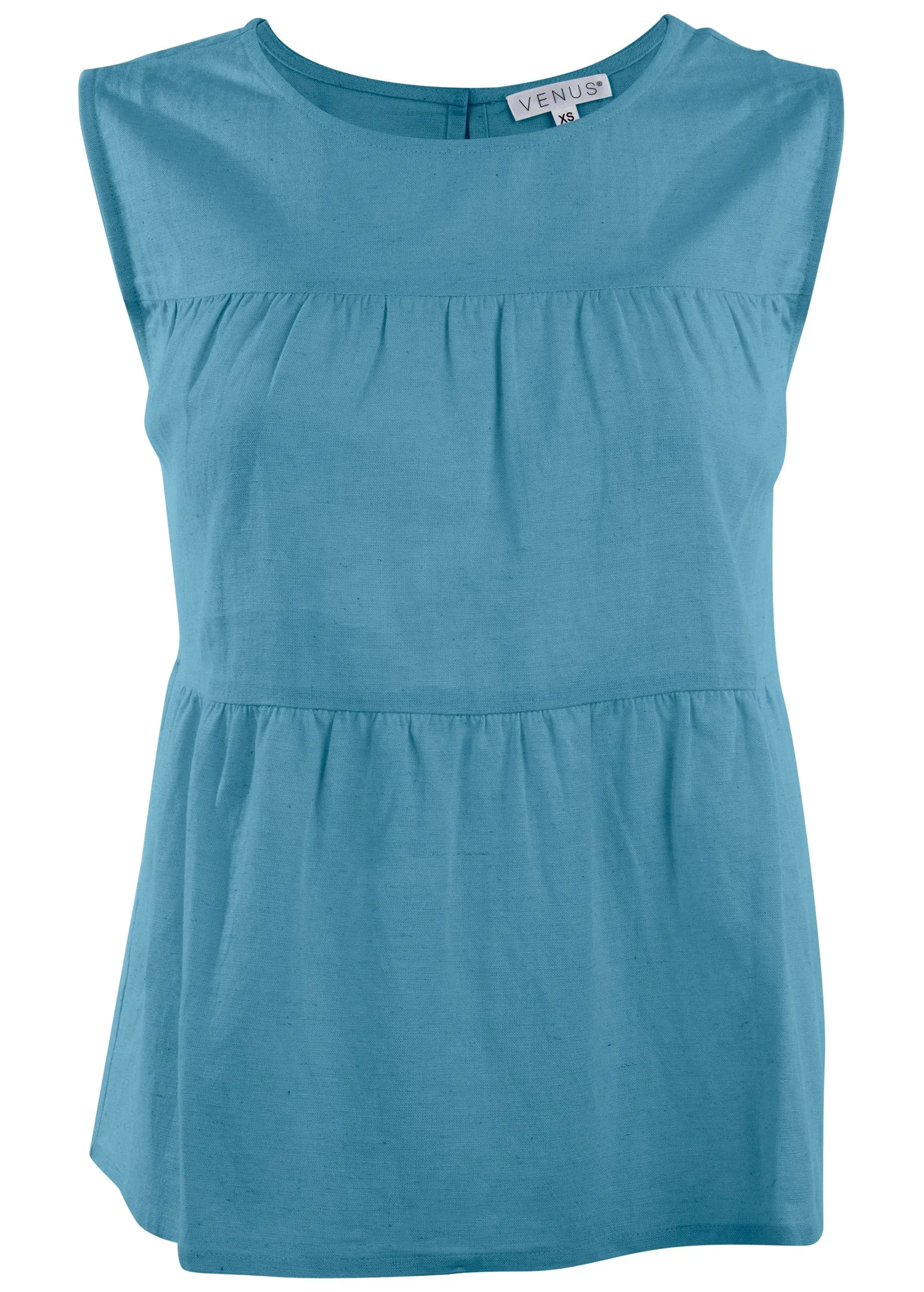 Linen Tiered Tank Top - Blue sold by VENUS product image thumbnail 4