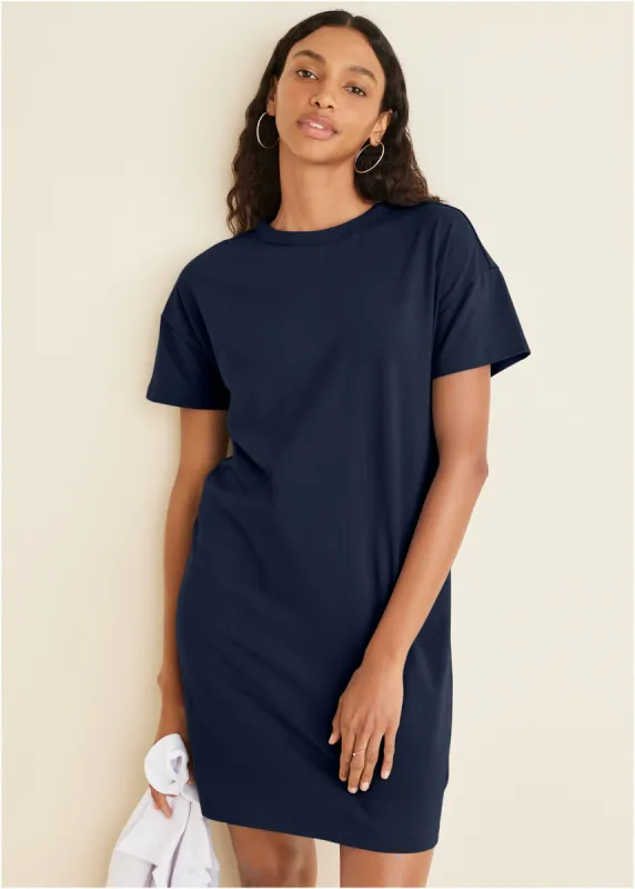 T-Shirt Dress - Navy sold by VENUS