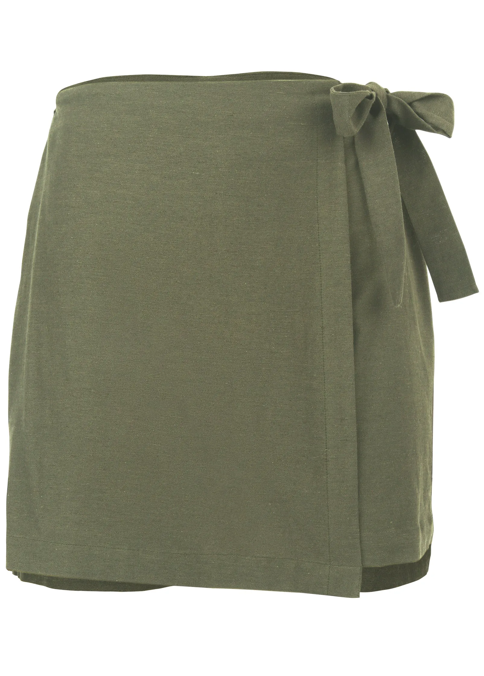 Wrap Linen Skort - Olive sold by VENUS product image thumbnail 4